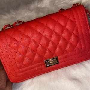 NWT Red Quilted Shoulder Bag